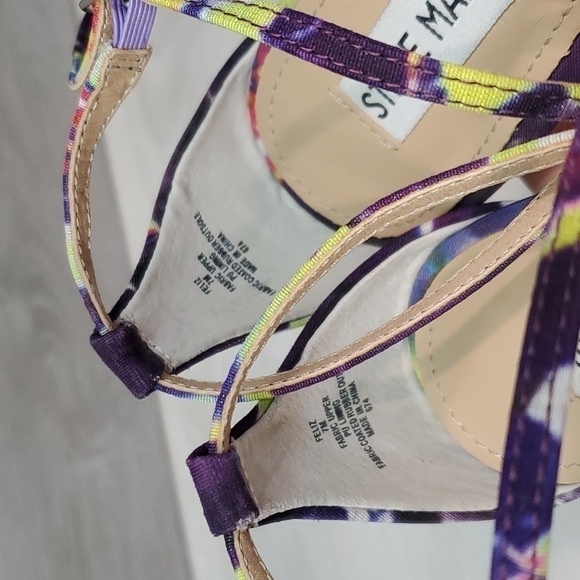 Steve Madden Women Feliz Watercolor Tie Dye Stilet Ankle Strap Heels Shoes sz 7M - Picture 5 of 12